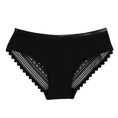 

wendunide pajama set for women Women s Mid Low Waist Ice Traceless Large Lace Transparent Underwear Black M