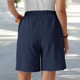 thumbnail image 5 of Holzkary Women's Loose Fit High Waist Shorts with Elastic Waistband Button Front Design and Side Pockets Bermuda Shorts for Women Knee Length Shorts Womens Summer Trendy Elastic Waist Shorts XL, 5 of 6