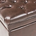 thumbnail image 5 of Storage Ottoman 50 Inches Upholstered Fabric Bench, Storage Bench for Bedroom with Button, Bed Benches for Foot of Bed for Living Room Bedroom Indoor (Brown), 5 of 8