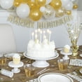 thumbnail image 5 of (6 pack) Way to Celebrate! Gold Painted Stripes Paper Dessert Plates, 7in, 10ct, 5 of 5
