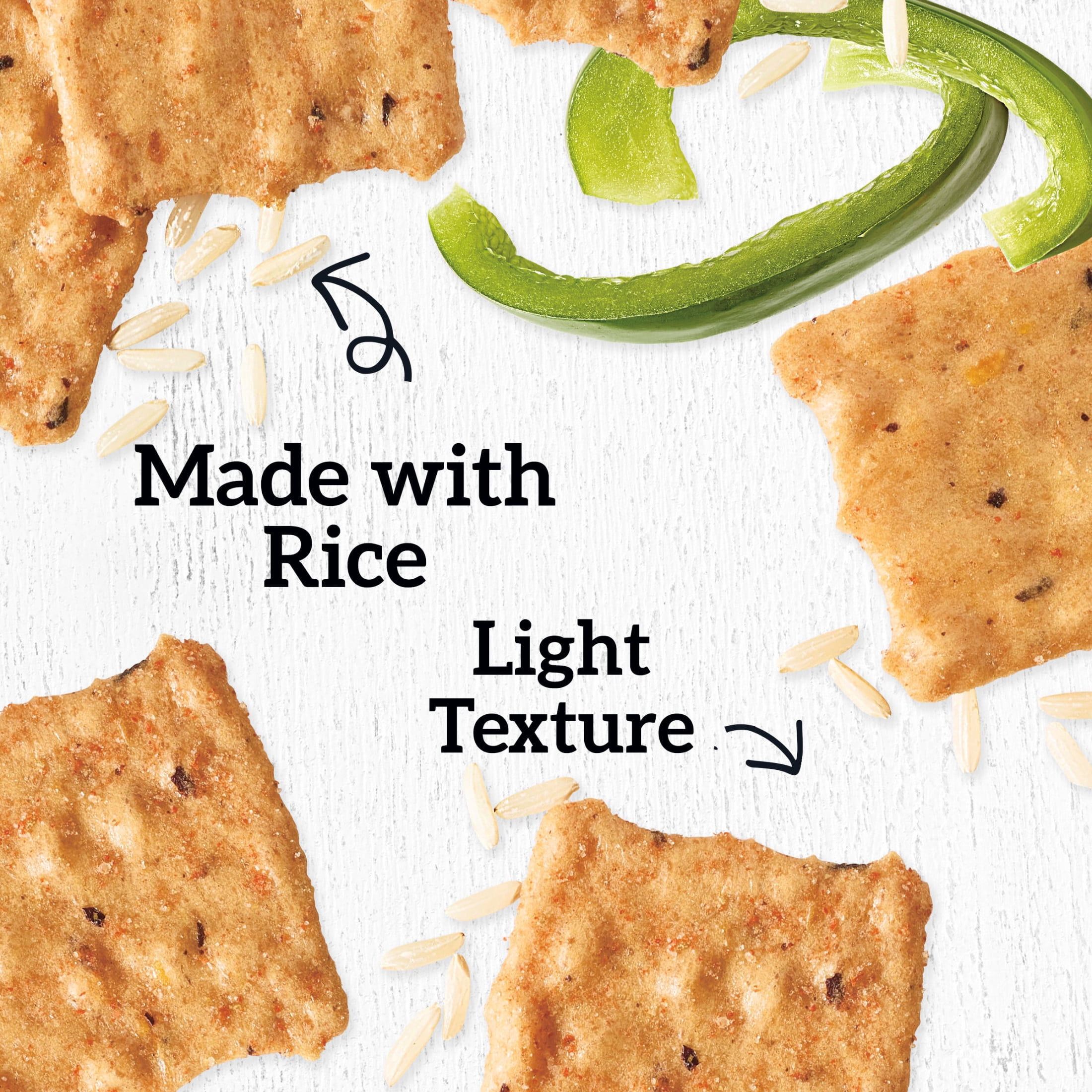 (3 pack) GOOD THINS Garden Veggie Rice Snacks Gluten Free Crackers, Snack Crackers, 3.5 oz