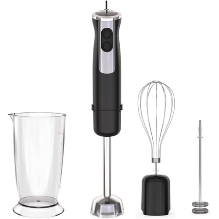 Immersion Blender Handheld,1000W hand blender stainless steel,Stick Blender,2-speed wired mixer, Includes Beaker, Whisk, Frother, for Kitchen, Blender,smoothies