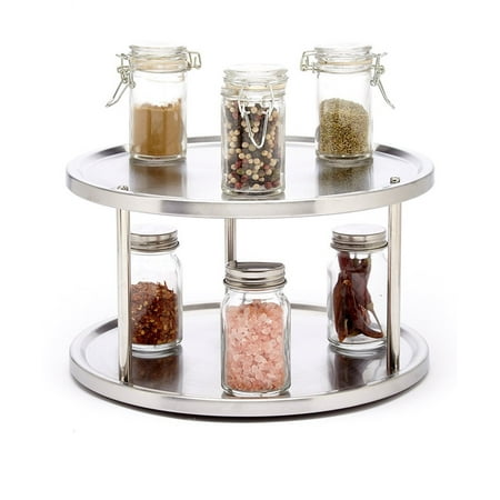 

2 Tier lazy susan turntable 360-degree lazy susan organizer use for a spice organizer or kitchen cabinet organizers stain-resistant