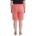 thumbnail image 4 of Turtle Bay New York Women's Lightweight Twill Bermuda Shorts Elastic Waist Plus Sizes, 4 of 8