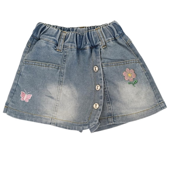 Peacolate 2-10Y Little&Big Girls Denim Summer Shorts Teens Elastic Short Jeans,Rope,4-5Years