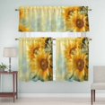thumbnail image 5 of Suflower Curtain Valances Set Country Farmhouse Plant Pastoral Floral Kitchen Curtains 24&nbsp;inch Length Rod Pocket Valance and Tiers 3 Piece Set Small Bedroom Bathroom Laundry Decor, 5 of 9