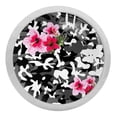 thumbnail image 1 of 4PCS Round Camouflage Flower Cabinet Fluorescence Knob Glowing in the Dark Furniture Drawer Pulls Handle with Screws, 1 of 5