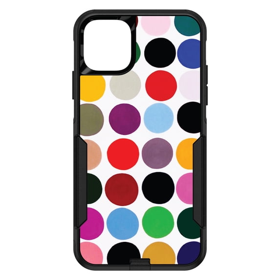 DistinctInk Custom SKIN / DECAL compatible with OtterBox Commuter for iPhone 11 Pro (5.8" Screen) - Rainbow Polka Dots