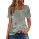 thumbnail image 1 of Usted Es Más Que una Camisa de Puntuación de Prueba, de Moda Casual Impreso Botón de Manga Corta Cuello en V para las Mujeres, 1 of 4