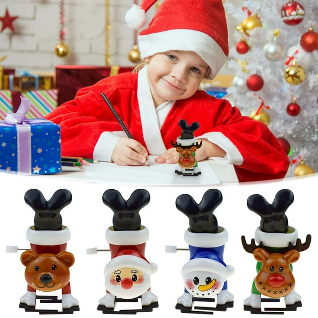 Xihbxyly Adorno Navideño de Muñeco de Nieve Invertido, Juguete de Cuerda, Adorable Papá Noel, Reno y Pingüino, Divertidos Recuerdos para Fiestas, para Rellenar Calcetines Navideños (1 Unidad)