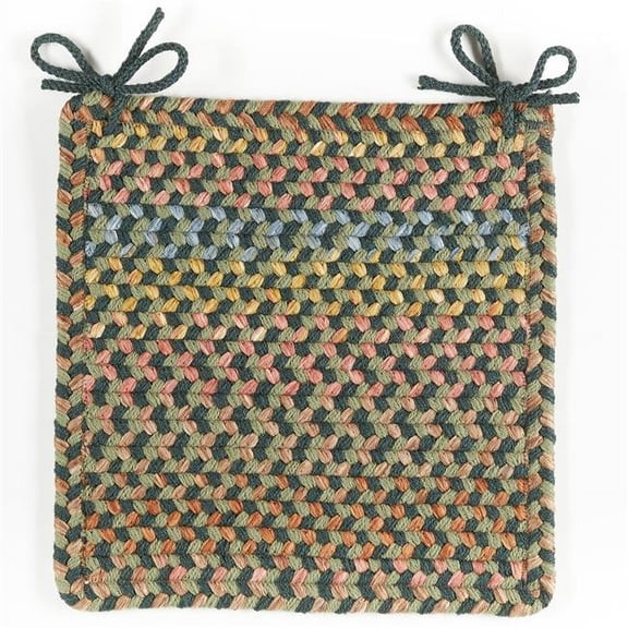 Rhody Rug WO21A015X015B 15 in. Woodstock Chair Pad, Forest & Multi Color