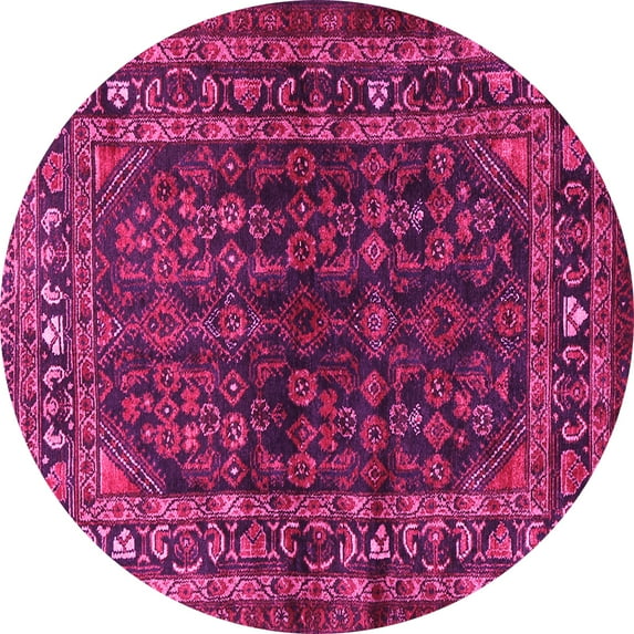 Ahgly Company Indoor Round Persian Pink Traditional Area Rugs, 7' Round
