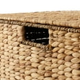 thumbnail image 6 of Casafield Rolling Storage Basket Cart with Lid and Wheels, Natural - Woven Water Hyacinth Divided Sorting Bin for Kitchen, Pantry, Laundry, Garage, 6 of 7