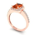 thumbnail image 2 of Clara Pucci 14K Rose Gold Solid Gold Red Solitaire with Accents Anniversary Ring for Women - 1.92 cttw Emerald Cut, 2 of 8