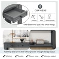 thumbnail image 4 of 65.75'' Console Table Sofa Table with 4 Storage Drawers,Wooden Farmhouse Entryway Table with Storage Shelf,Multifunction Long Vintage Console Table for Hallway, Entryway, Bedroom, Living Room,Tan, 4 of 9
