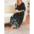 thumbnail image 4 of Avidlove Women Long Nightgowns 3/4 Sleeves Sleepshirt Comfy Full Lenth Sleepwear, 4 of 6