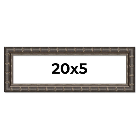 20x5 Frame Black Bamboo Solid Wood Picture Frame Width 1.5 Inches | Interior Frame Depth 0.5 Inches