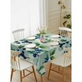 thumbnail image 2 of Blueberry Botanical Rectangle Tablecloth, Green Spring Leaves Branches Waterproof & StainResistant Tablecloth, Washable Oil-proof Table Cover for Dining/Party/Wedding/Camping/Buffet 60x102 In, 2 of 9