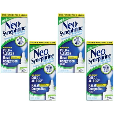 Neo-Synephrine Spray Mild 0.50 oz (Pack of 4)