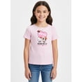 thumbnail image 3 of The Powerpuff Girls x Hello Kitty Besties for Life Girl’s Graphic Pointelle Knit Crewneck Tee with Short Sleeves, Sizes 4-16, 3 of 9