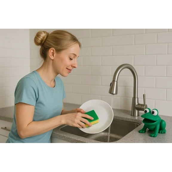 Frog Sponge Holder With Sponge Multi Use Kitchen Bathroom Free Shipping