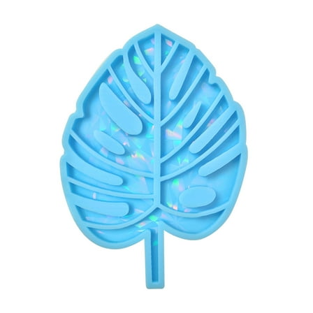 URTERYSER Leaf Resin Molds Holographic-Cup Mat Silicone Mold Palm-Leaf Epoxy Casting Mold Home Table Ornament