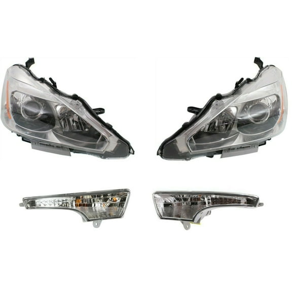 Geelife Headlight Kit For Nissan 2013-2015 Altima Sedan Left and Right 4pc