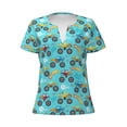 thumbnail image 3 of Naloa Cartoon Monster Truck Print T-Shirts Short Sleeve V Neck Tees for Women Fashion Tops Trendy Lightweight Soft Casual Summer Outfits Clothes, 3 of 5
