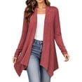 thumbnail image 3 of Liuinsasek Women's Cardigan Fashion Casual Comfortable Solid Long Sleeve Clothing Top with Asymmetrical Hem Lightweight and Flowing Spring/Fall Clothing, 3 of 7