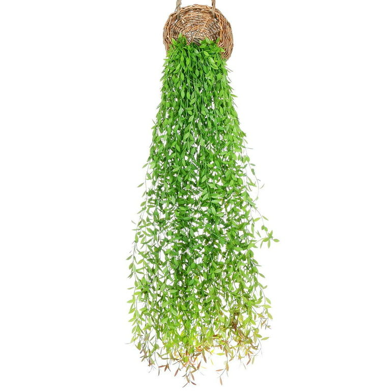 2Pcs 12 Forks Artificial Wall Hanging Plant Fake Spanish Moss Wholesale  Plastic High-quality Plants Vine Home Garland Wall Decor
