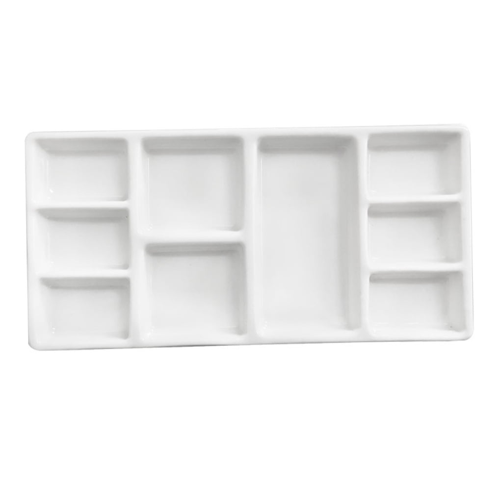 Pyramidti Ceramic Palette Paint Trays Watercolor Palette Pallets Painted Painting Pallet Ceramics White 18.00X8.80X1.50CM