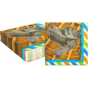 Dinosaur Theme Napkins with T-Rex For Kids Birthday Party, Stripes 6.5",150 Pack