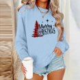 thumbnail image 3 of Womens Christmas Sweatshirts Fleece Lined Warm Pullover Casual Long Sleeve Sweatshirt for Women Loose Casual Stylish Clothes Going Out Tops 01-Light Blue S, 3 of 4