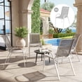 thumbnail image 2 of Outsunny Set of 4 Outdoor Patio Dining Chairs Stackable Lawn Chairs, White, 2 of 10