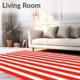 thumbnail image 2 of ODIKA 4'x6' Machine Washable Non-Slip Area Rug, Striped Cabana Beach Umbrella Inspired High Traffic Rug with Pad, Red, 714391, 2 of 8