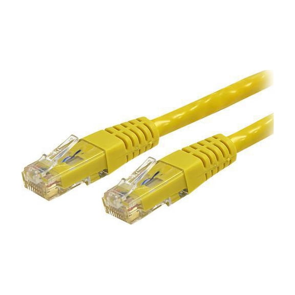 StarTech 25ft CAT6 Ethernet Cable - Yellow CAT 6 Gigabit Ethernet Wire -250Mhz 100W PoE RJ45 UTP Molded Network Patch Cord with Strain Relief (C6PATCH25YL)