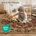 thumbnail image 4 of ODIKA 4'x6' Washable Area Rug Vintage Grey Ornate Center Botanical Vines Transitional Throw for Home Office, Under Desk, Non-Slip Chair-Friendly, Flatwoven, 4 of 7