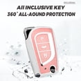 thumbnail image 5 of Key Fob Cover Compatible with Toyota Fortuner Tundra Camry RAV4 Highlander Corolla 2018-2024 3 Button Keychain Case Holder Protector,bullet keychian-Pink, 5 of 9