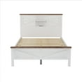 thumbnail image 2 of DreamBuck Bed Frame Full, Wood Platform Bed with Charging Station, Farmhouse Platform Bed with Double Sliding Barn Door, Wood Bed Frame with Storage Headboard, Full Size Bed Frame for Adults, 2 of 9