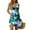 Cyan, variant on WTOBBY Women's Summer Dress with V-Neck Sleeveless Casual Hawaiian Print and Hem Pleated Detail, Tropical Style for Beach Vacations, Lightweight and Comfortable for Everyday Wear,Beige L