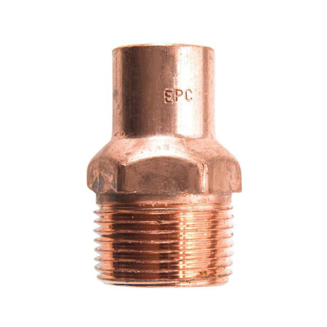 B&K Products 41308 0.75 in. Copper T x 0.5 in. MIP Copper Pipe Adapter ...
