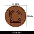 thumbnail image 2 of Astronaut Helmet Icon 2.5" Faux Leather Round Engraved Iron-On Patch - Brown, 2 of 6