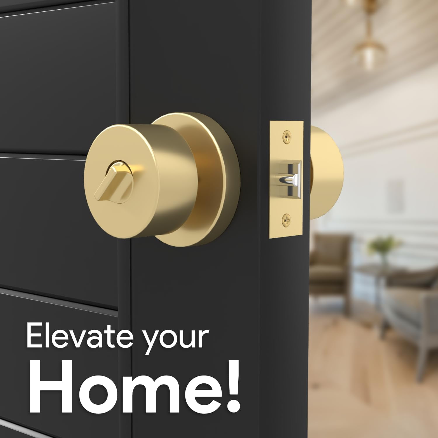 Mega Handles | Buena Entry Door Knob | Satin Brass