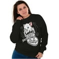 thumbnail image 3 of Christmas Santas Stocking Stuffer Cat Women Crewneck Sweatshirt Brisco Brands L, 3 of 6