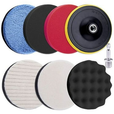 8 Piece Polishing Pad Set - 125mm Sponge Car Polishing Buffs Kit with Polishing Foam Discs and Polisher Adapter Included