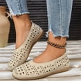 thumbnail image 6 of Women's Hollow Comfort Slip On Leather Ballets Flats Shoes Womens Casual Shoes Comfortable Walking Shoes Slip On Shoes Women Wide Width Orthopedic Shoes for Women Casual Dress Work Office Shoes 36, 6 of 7