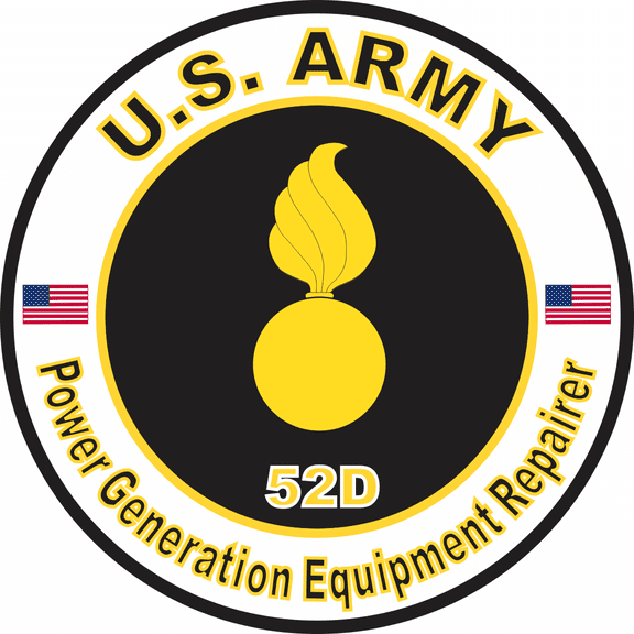 3.8 Inch U.S. Army MOS 52D Power Generation Equipment Repairer