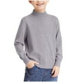 thumbnail image 2 of Suéter de cuello redondo para niños y niñas, cálido, de otoño e invierno, de punto con cuello semialto y forro polar, versátil, para niños., 2 of 7