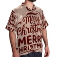 thumbnail image 2 of Christmas Font Men's Short Sleeve Beach Shirts, Hawaiian Printed Button Down Summer Casual Unisex Men's Shirts, 2 of 6