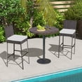 thumbnail image 2 of Juego de 2 Taburetes de Mimbre Costway Patio Silla Alta de Bar con Cojín Marco de Metal 50 x 40 x 108 cm, 2 of 9